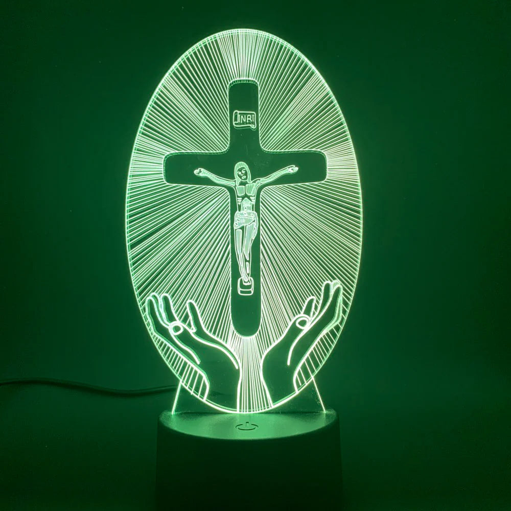 Acrylic Jesus Cross Night Light