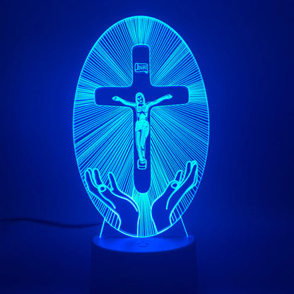 Acrylic Jesus Cross Night Light