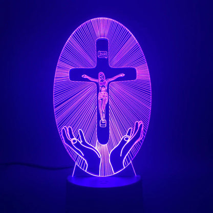 Acrylic Jesus Cross Night Light