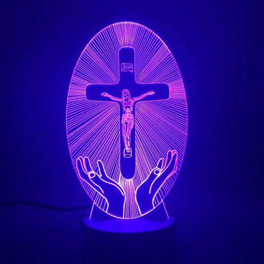 Acrylic Jesus Cross Night Light