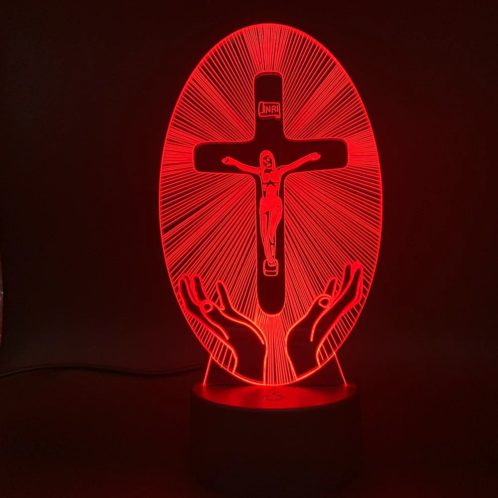 Acrylic Jesus Cross Night Light